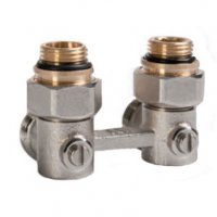 Узел подключения угловой 1/2хG3/4" с шар.кранами